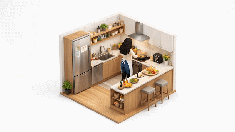 Home kitchen illustration